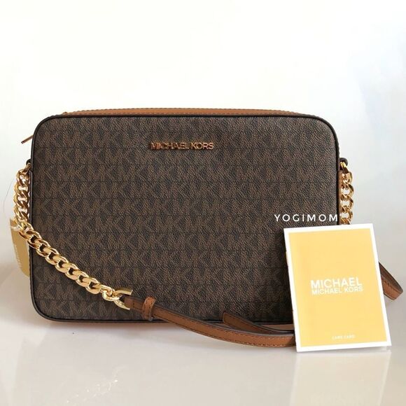 MICHAEL KORS Jet Set east west CROSSBODY Messenger Shoulder Handbag Signature - Picture 2 of 14